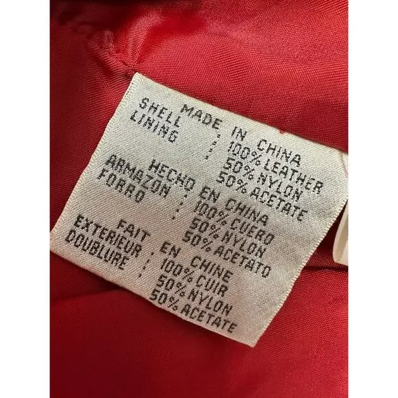 Vintage Neiman Marcus Women Small Blazer Red Leather 1 Button - Picture 10 of 11